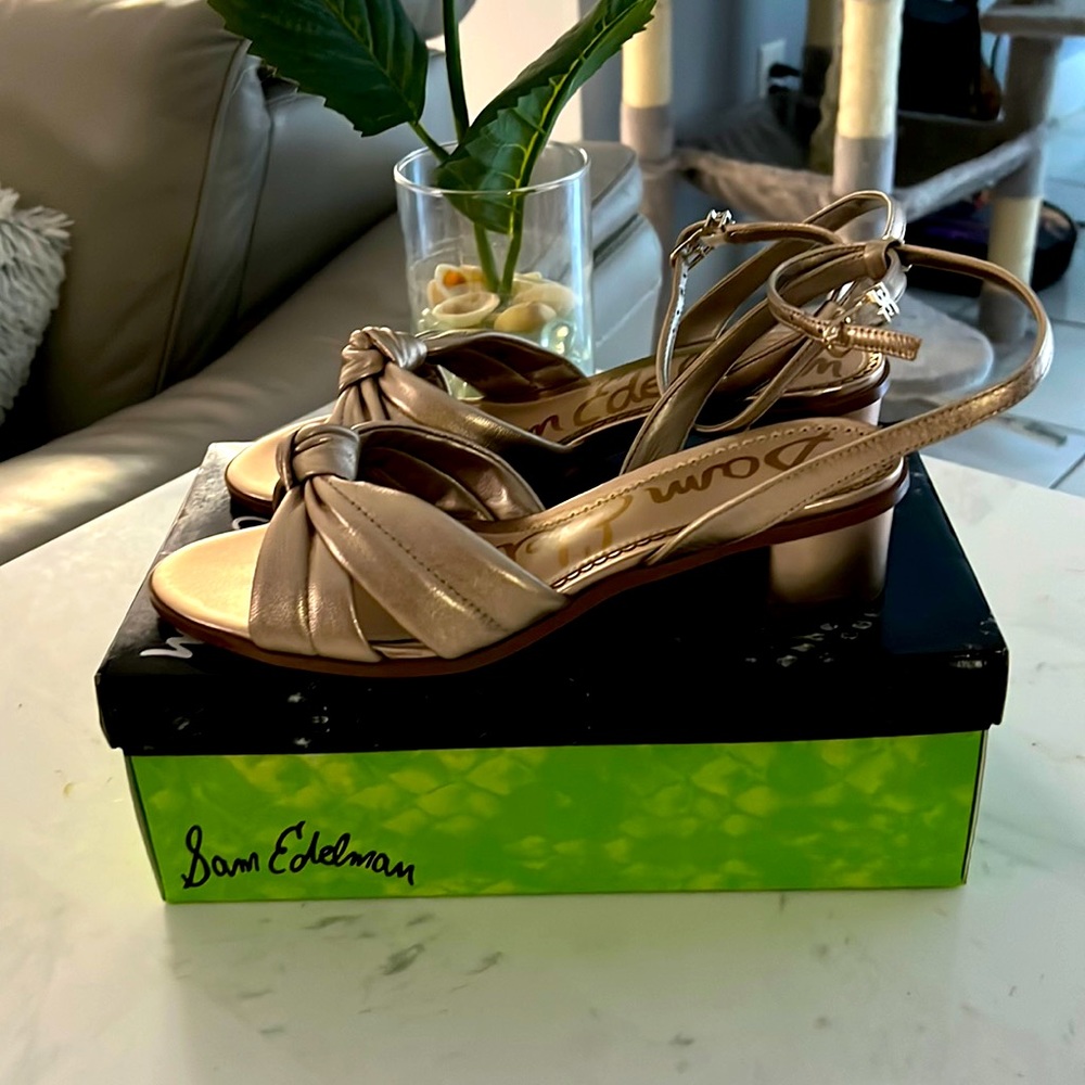 Sam Edelman sandals size 8 color champagne, worn once good condition.